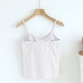 thumbnail image 5 of BRGZLK Women's Camisole Tops Fashion Solid Color With Chest Pad No Steel Rings Bottom Cotton Undershirts Spaghetti Strap Top White M, 5 of 6