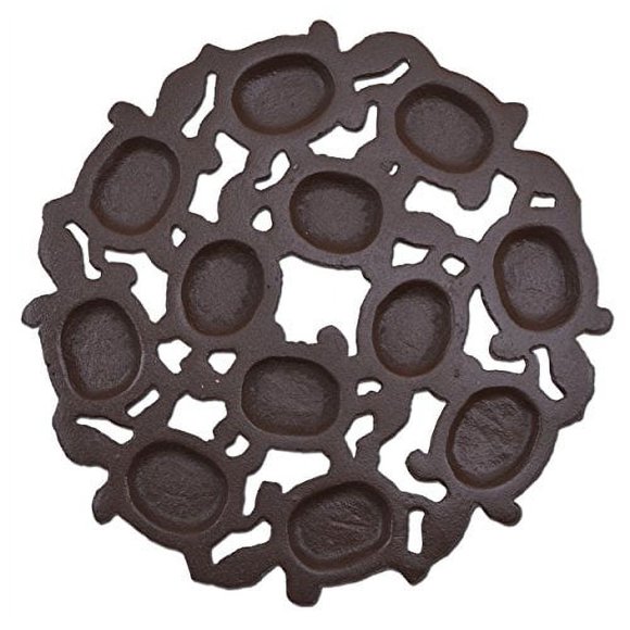 Baby Turtles Decorative Stepping Stone Rust Brown Cast Iron 10.25" Wide Flagstone
