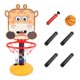 thumbnail image 1 of Soporte de aro de baloncesto para niños, Mini portería de baloncesto ajustable en altura con animales de dibujos animados, juguete para jugar en interiores y exteriores, deporte para niños y niñas, 1 of 14