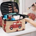 thumbnail image 5 of HELLHERO Heart-Shaped Truck Pattern Travel Cosmetic Organizer Bag Brush Slots Portable Polyester Portable and Durable for Women & Men, 5 of 6