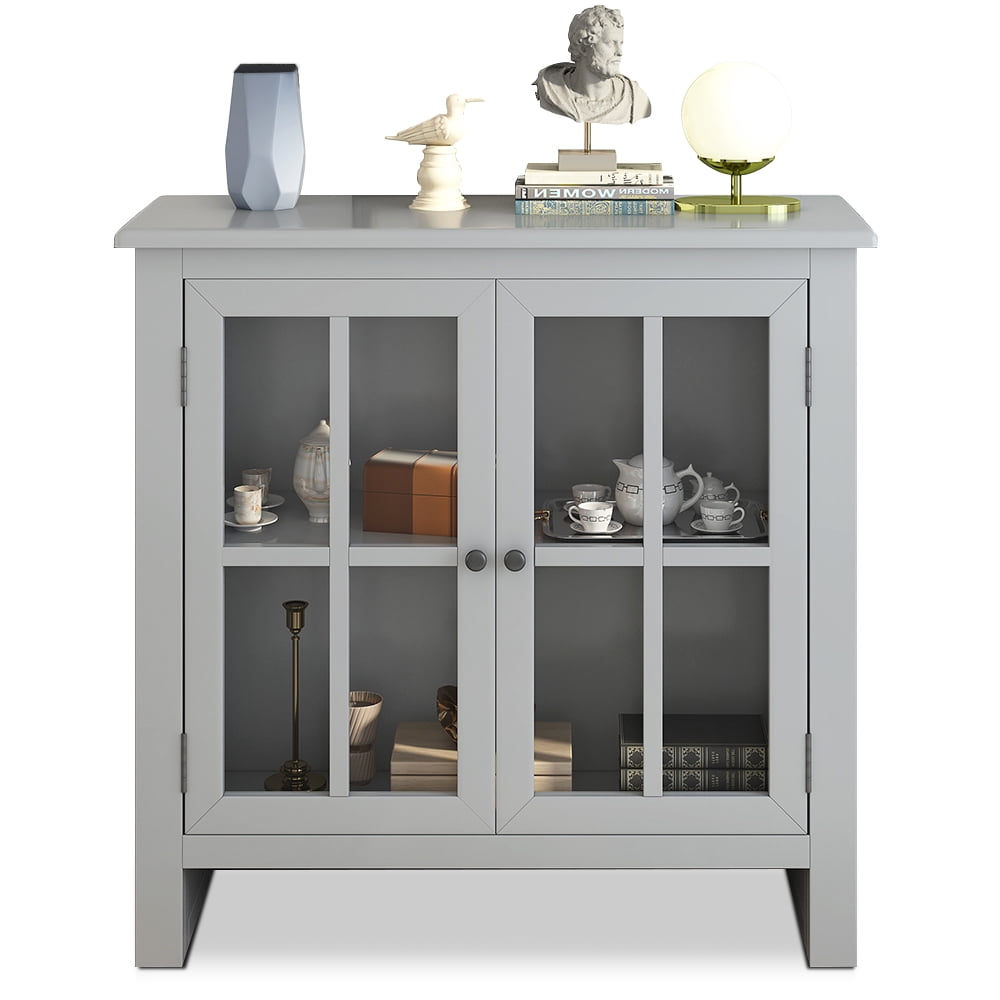 Gray Accent Kitchen Console Table, Wooden Accent Storage