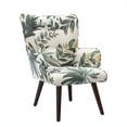 thumbnail image 5 of Living Room Chair with Ottoman, Upholstered Leisure Chair with Leaf Pattern Decoration, Accent Chair with High Back and Solid Wood Legs for Bedroom, Living Room, Holds Up to 250lbs, 5 of 7