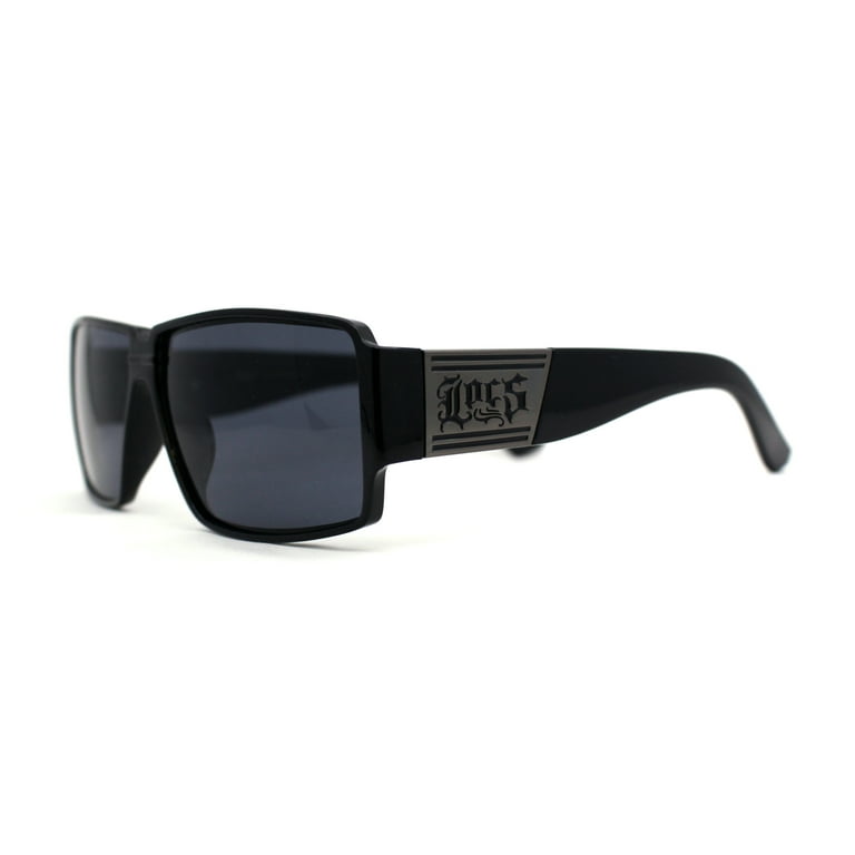Locs Oversized Mirror Lens Thin Plastic Gangster Rectangle