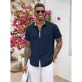 thumbnail image 3 of HAOMEILI Men's Button Down Shirts Short Sleeve Casual Shirts Summer Beach Shirts Vacation Wedding Shirts with Pocket, 3 of 8