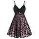 thumbnail image 1 of Disfraces de Halloween para mujer, disfraz de Halloween vintage con estampado de Halloween, vestido de malla de doble capa con cuello en V, disfraz de Halloween para mujer, 1 of 5