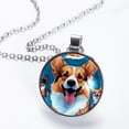 thumbnail image 2 of Corgi Women's Round Glass Pendant Necklace, 2 of 5