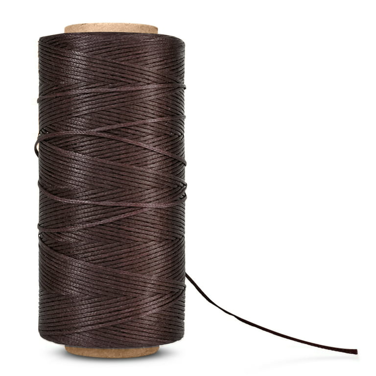 Flat Waxed Thread (Dark Brown) - 284Yard 1mm 150D Wax String Cord Sewing  Craft Tool Portable for DIY Handicraft Leather Products Beading Hand