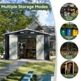 thumbnail image 4 of Aoxun 11.9x9.5 ft Outdoor Storage Shed, Galvanized Metal Shed with Lockable Door, Air Vents for Garden, Backyard, Black, 4 of 7