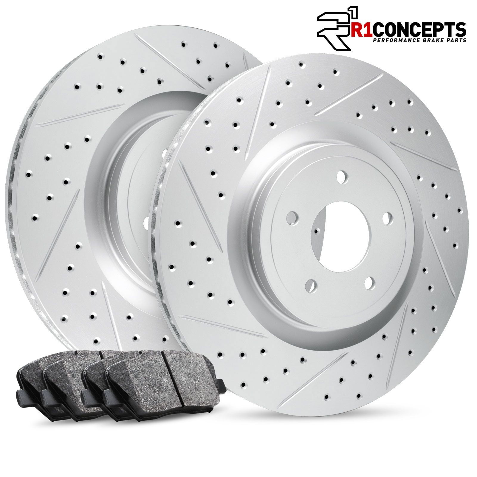 Front Rear Coated Drilled Slotted Disc Brake Rotors Kit For Volkswagen Tiguan CC GTI Passat Audi Q3 A3 Quattro