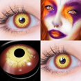 thumbnail image 1 of 1 Par De Lentes Multicolores Anuales Para Maquillaje De Halloween De Contacto De Color Rojo Negro Con, 1 of 4