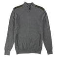 thumbnail image 1 of Tasso Elba Mens Faux Suede Knit Sweater, Grey, Large, 1 of 1