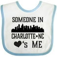 thumbnail image 3 of Inktastic Charlotte North Carolina Someone Loves Me Boys or Girls Baby Bib, 3 of 4