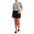 thumbnail image 3 of A3Denim Women's Plus Size Raw Edge Denim Shorts, 5" Inseam, Sizes 16W-24W, 3 of 4