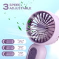 thumbnail image 3 of Mini ventilador portátil Rossesay Handheld de 3 velocidades recargable por USB, 3 of 6