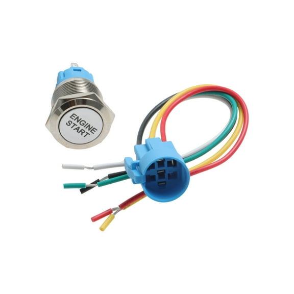 Engine Start Button Push Switch Ignition   Wiring Harness LED Voltage 12V 3/4"