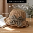 thumbnail image 4 of Elegant Woven Straw Sun Hat with Bow Womens Straw Hat Foldable Wide Brim Floppy Beach Hat for Women Crochet Hats for Women, 4 of 7