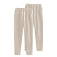 thumbnail image 2 of QASIEATN 2 PC Women's Casual Sport Pants Fashion Solid Pocket Sweatpants for Women Jogger Trousers, 2 of 7