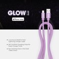 thumbnail image 3 of Liquipel Powertek Glow in the Dark USB-A to Lightning - Purple, 3 of 7