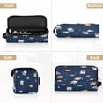 thumbnail image 5 of Hair Tool Organizer Bag with Heat Resistant Mat Removable Travel Storage Case for Hot Air Brushes Curling Irons Cats in Space Suits, 5 of 8