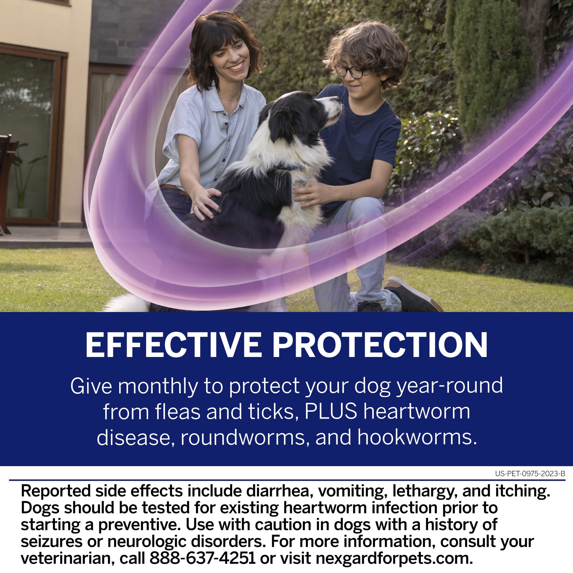 NexGard Plus Flea, Tick & Heartworm Chewable for Dogs 8.1-17 lbs, Beef Flavor, Green Box