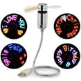 thumbnail image 1 of Ventilateur Programmable Usb, Mini Ventilateur Led Ventilateur de Bureau avec un Message de Col de Cygne Flexible Programmable, 1 of 7