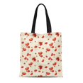 thumbnail image 1 of NUDECOR Sac Fourre-Tout en Toile Floral Rouge Ivoire Coquelicot Sac Réutilisable Épaule Courses, 1 of 1