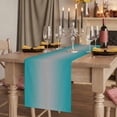 thumbnail image 2 of Teal Grey Ombre Short Table Runner 36 Inches Long,Gradient Contemporary Abstract Art Cotton Linen Table Runners Dresser Scarves,Tabletop Scarf Furniture Cover for Home Dinner Party Decor 13"x36", 2 of 8