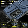 thumbnail image 3 of Asuwish Compatible with Motorola Moto G Play 4G 2024 Phone Case Slide Camera Cover Tempered Glass Screen Protector Stand Ring Holder Rugged Slim Cell for XT2413V XT2413-1 64GB Women Men Blue, 3 of 10