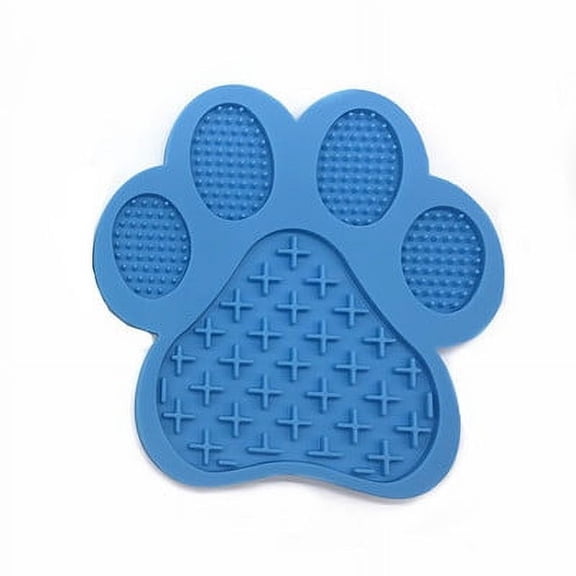 Lick Mat for Dogs, with Suction Cup , Used for Dog Bath Peanut Butter Lick Pad,and Anxiety Relief in Dogs, Dog Lick Pad, with Silicone Spatula(blue)