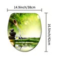 thumbnail image 1 of 1pc Modern Chinese Style Shower Curtain with 12 Hooks and Bamboo and Stone Pattern - Perfect for Bathroom Decor and Organization, 1 of 5