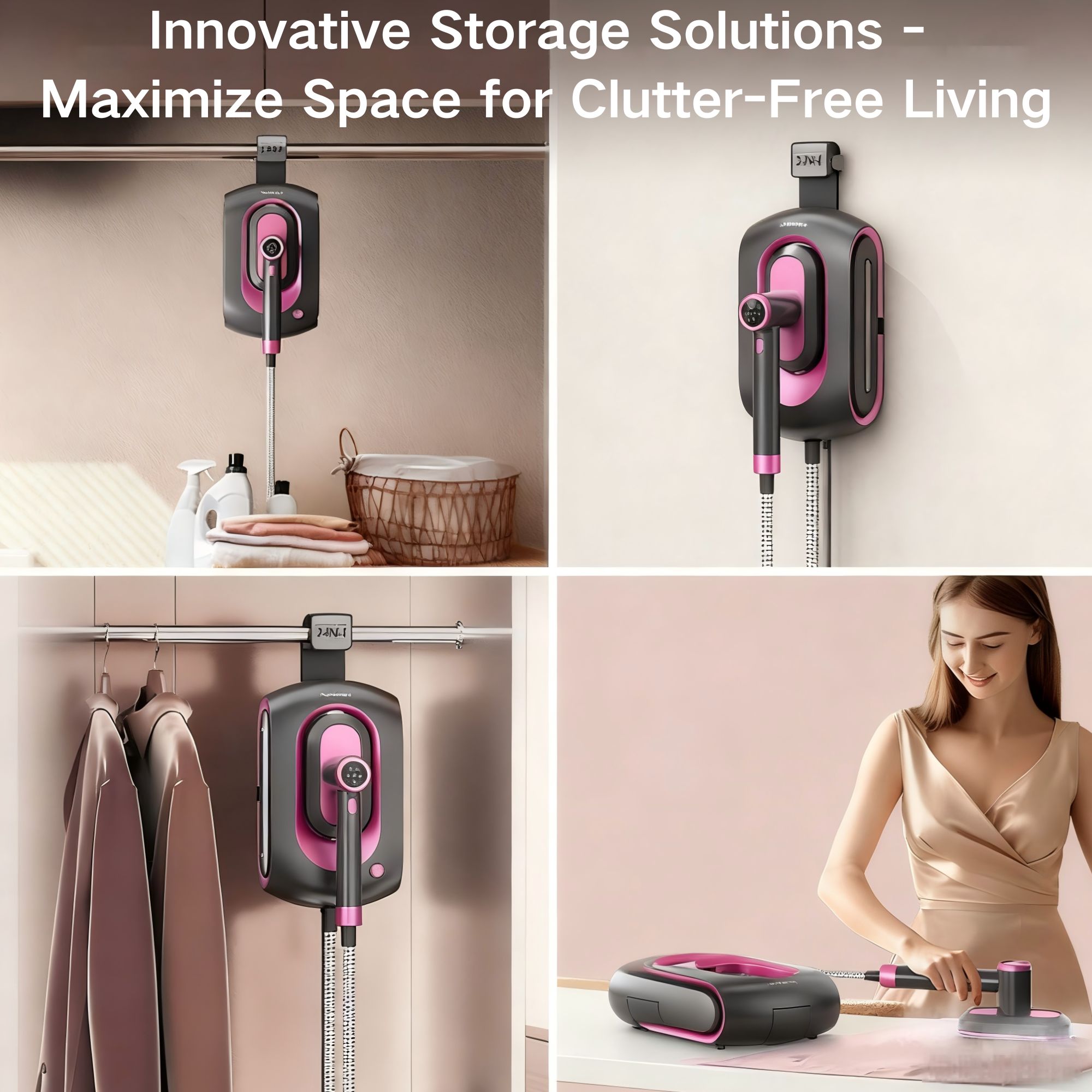 Steamer for Clothes,2-in-1 1550W Turbocharged Garment Steamer & Iron ,3 Levels Smart Control Steaming,1.2L Detachable Tank,Auto Shut-off,Self-Cleaning,Innovative Storage: Hang,Wall Mount