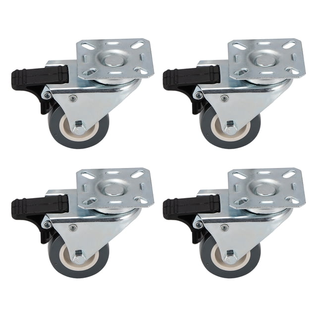 Juego De 4 Ruedas Giratorias De Alta Resistencia, Ruedas Dobles De 50Mm Con Freno Para Carrito, Ruedas Para Muebles, Color Negro Speravity TO005214-01