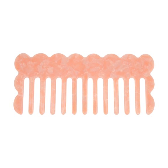 Unique Bargains 1 Pc Wave-shaped Hair Comb Pink Acetate Sheet