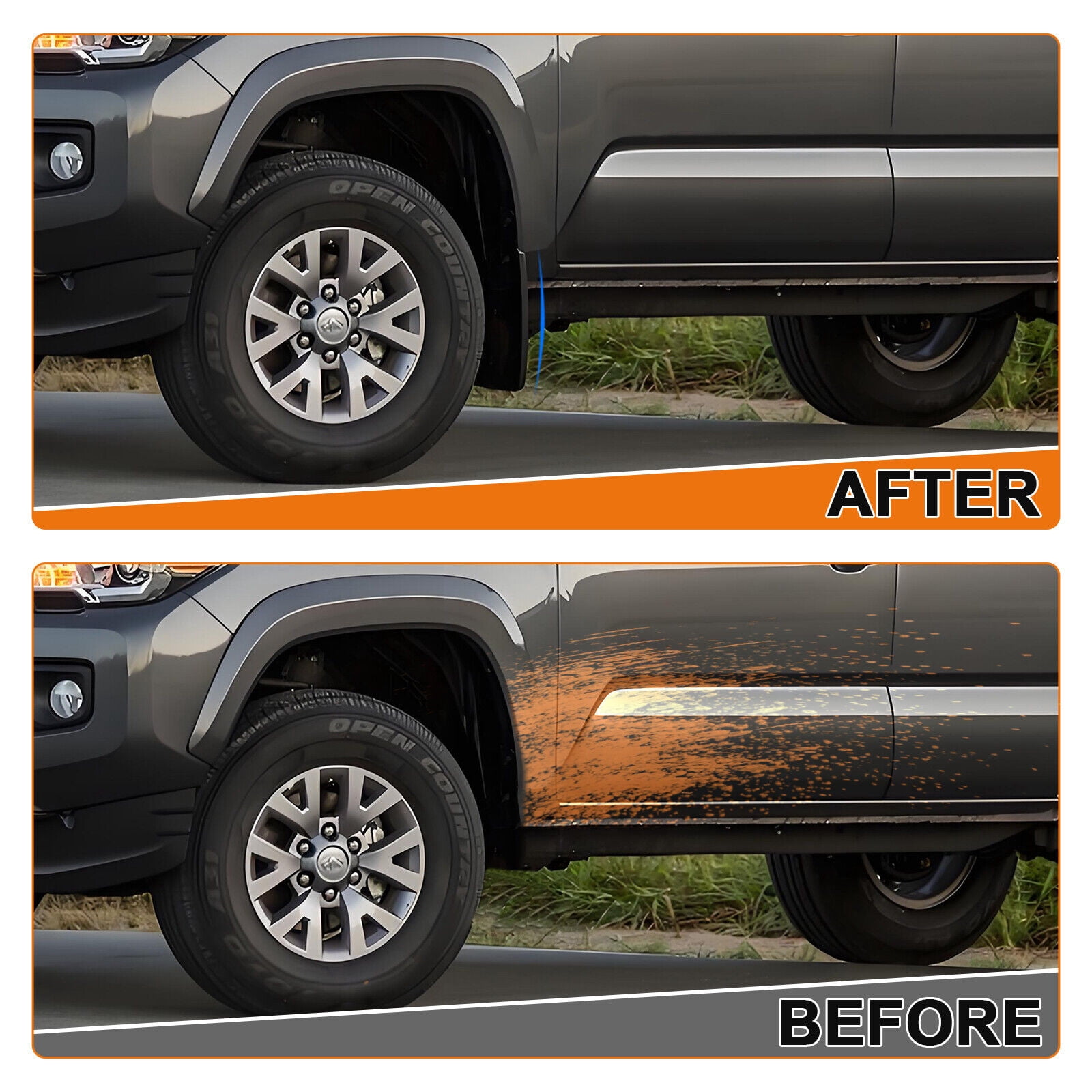 4PCS Front & Rear Mud Flaps & Splash Guards Customed For Toyota Tacoma 2024-2025 Upgrade Fender Mudguards Exterior Accessories