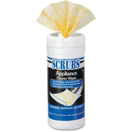 SCRUBS, ITW98156, Appliance Cleaner Wipes, 1 Each, White,Black