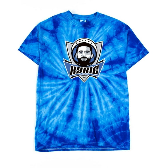 TIE-DYE Blue Kyrie Irving Mavericks Mavs Logo T-shirt