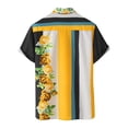 thumbnail image 4 of Wioihee Men's Floral Print Button Down Short Sleeve Turn Down Collar Hawaiian Vacation Shirt Yellow 4(M), 4 of 7