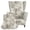 Neutral Leaf Pattern, variant on Chririnla Spandex 2 Piece Single-Seat Wingback Armchair Covers for Living Room, Washable Elastic Bottom Wingback Chair Slipcover, Art Leopard Print Pattern