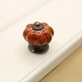thumbnail image 2 of 6xRound Pumpkin Shape Ceramic Cabinet Pull Knobs Orange, 2 of 6