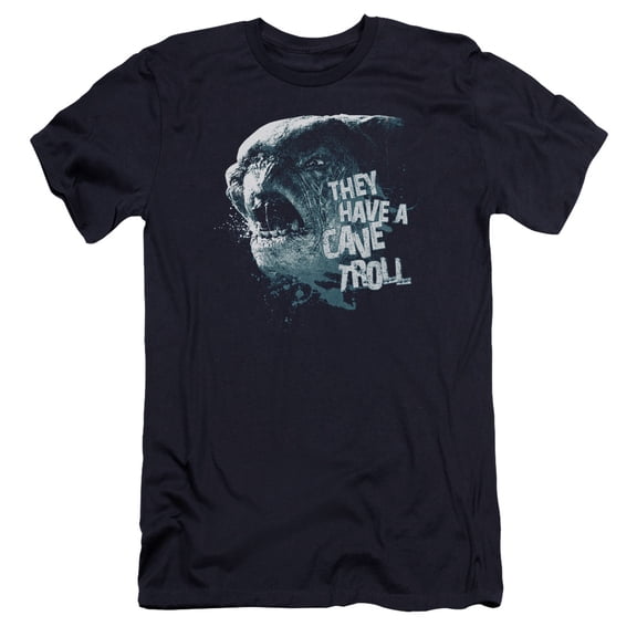 Lord of the Rings Cave Troll Premium Canvas Adult Slim Fit 30/1 T-Shirt Navy