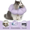 thumbnail image 3 of Cat Cone Collar,Cute Waterproof Cat Recovery Collar,Anti-Bite Lick Wound Healing Safety Elizabethan e Collar for Cats,Purple Flower All-Season Style…, 3 of 7