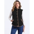 thumbnail image 3 of DARING DIVA Women's Fleece Button Down Jacket with Pockets Oversized Fuzzy Vests XS Black, 3 of 6
