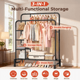 thumbnail image 5 of UNTIMATY Double Rod Clothes Rack with 4-Shelves Heavy Duty Freestanding Clothing Rack for Hanging Clothes, Portable Garment Rack - Closet Organizers and Bedroom Wardrobe Rack for Kids, Black, 5 of 8
