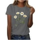 thumbnail image 1 of Tops de Ajuste Suelto para las Mujeres Sudadera Casual Impresa Manga Corta Cuello Redondo Superior, Poliéster, 1 of 4