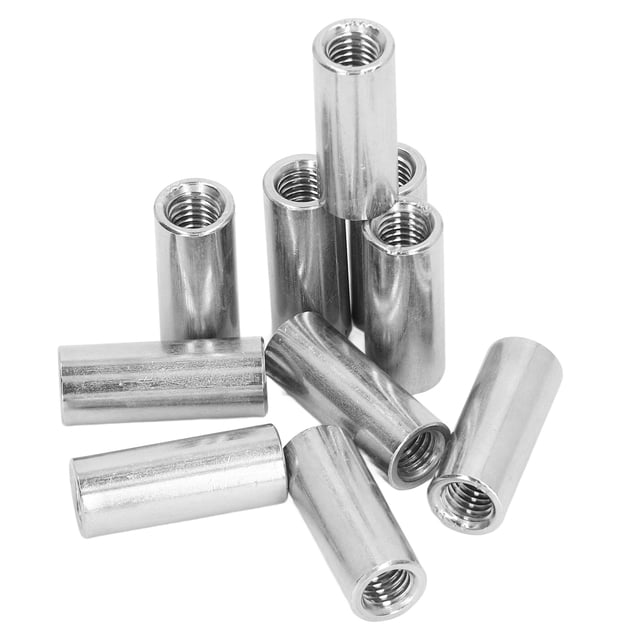 Tuerca De Conector Redonda, Resistente A La Abrasión, A Prueba De Herrumbre, L30 Mm, 10 Piezas De Tuercas De Acoplamiento De Varilla De Acero Inoxidable Para Mantenimiento De