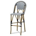thumbnail image 2 of Skyline Decor Indoor and Outdoor White and Blue Bamboo Style Stackable Bistro Bar Stool, 2 of 5
