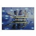 thumbnail image 1 of Nautical Cutting Board, Close up Photo Model of a Ship with Sails on Blurry Background Maritime Themed, Decorative Tempered Glass Cutting and Serving Board, in 3 Sizes, by Ambesonne, 1 of 2