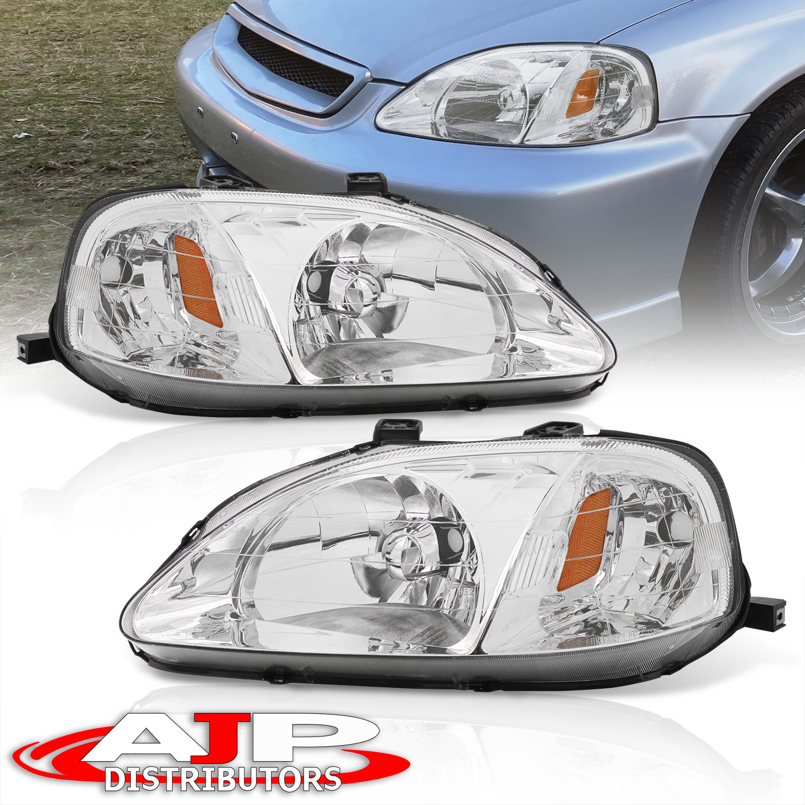 Car & Truck Tail Lights New 1999 2000 Honda Civic EK3 EK4 Sedan Crystal