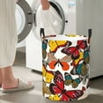 thumbnail image 4 of Goofa Retro Floral Butterfly Printed Circular Hamper,Laundry Basket with Handles,Storage Baskets Foldable,Large Capacity Laundry Hamper-Small, 4 of 8