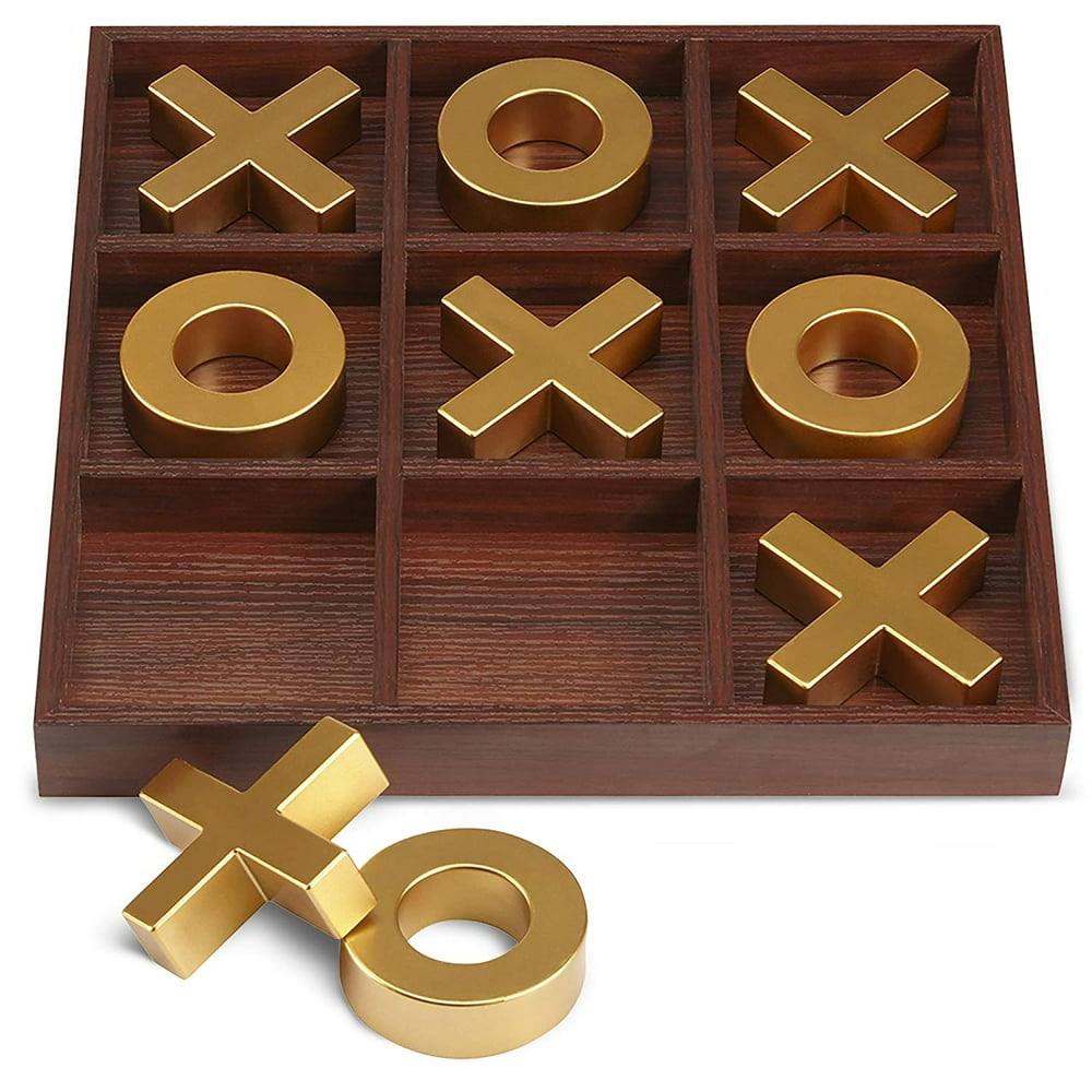 REFINERY AND CO. 10 Piece Premium Solid Wood TicTacToe